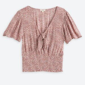 Mason & Belle Pink Athena Smocked Crop Top, Size Large